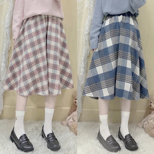 Special Buy Japanese wool plaid skirt YV42570