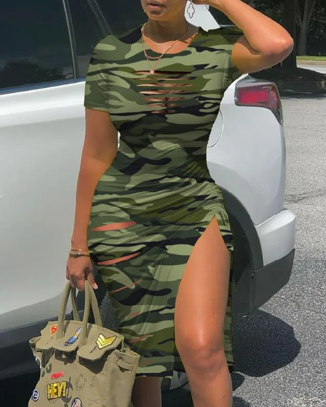 Weekend Deal Women Dresses Fashion Contrast Leopard Print Drawstring Ruched Casual O-Neck Short Sleeve High Slit Skinny Dress Weekend Deal Women Dresses Fashion Contrast Leopard Print Drawstring Ruched Casual O-Neck Short Sleeve High Slit Skinny Dress