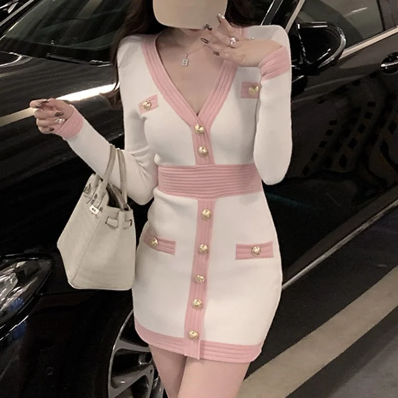 Final Clearance Trendy Sweater Long Sleeve Korean Fashion Dress