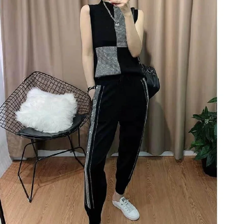 Final Markdown Knit Rhinestud Jogging Set