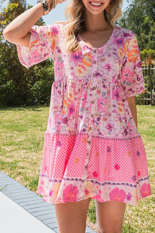 YEAR-End Clearance Floral Boho Mini Beach Dress