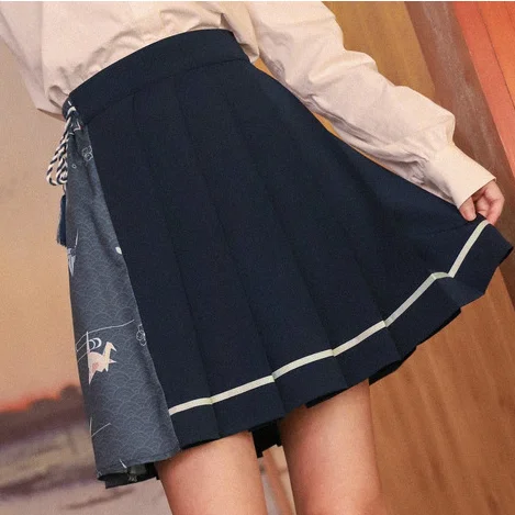 Instant Discount Harajuku high waist pleated skirt YV40735