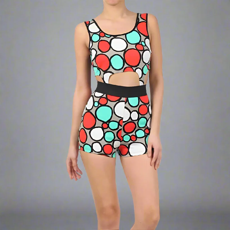 New Markdowns Shera Clip on Polka Dot 2 Piece Shorts Romper