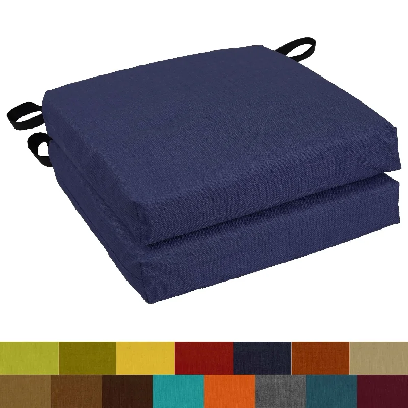 16-inch Indoor/Outdoor Solid Chair Cushions (Set of 2) - 16 x 16