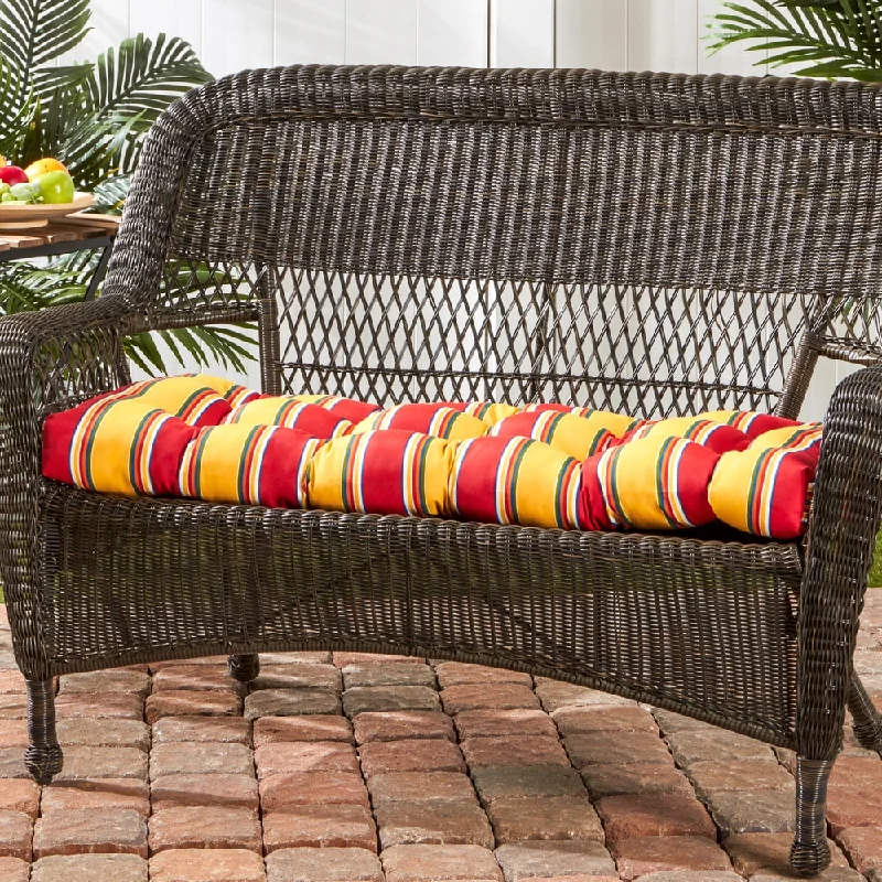 Carnival Red/ Yellow Striped 44-inch Outdoor Swing/ Bench Cushion