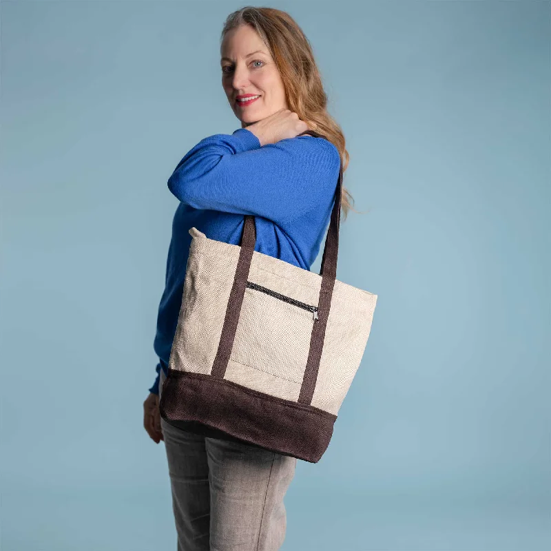 CAPE COD 100% Organic Hemp Tote Bag (14.5x12x4.5) (Plastic-free)