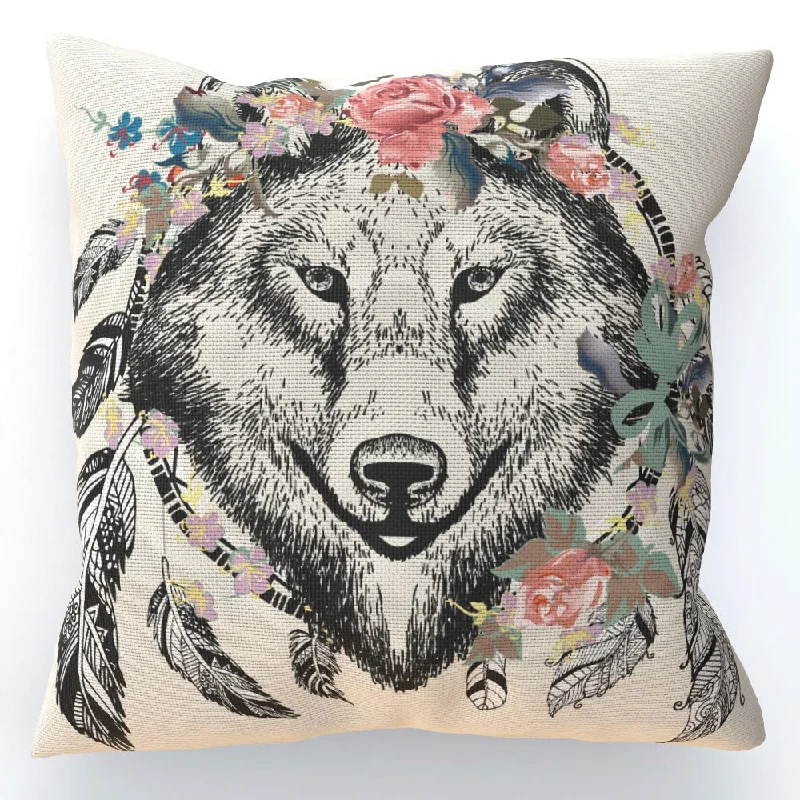 Cushion - Flowered Wolf