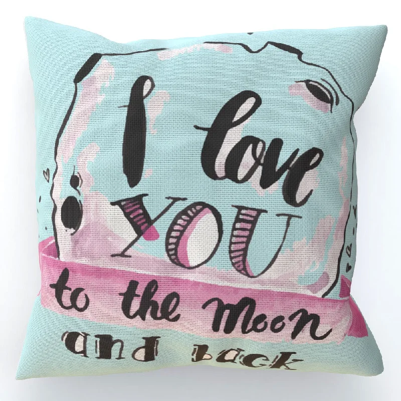 Cushion - I Love You To The Moon - Pale Blue