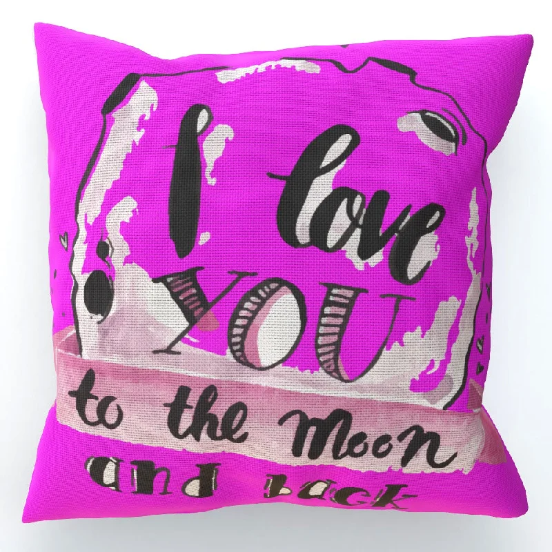 Cushion - I Love You To The Moon - Pink