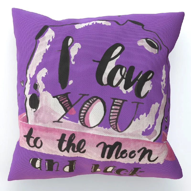 Cushion - I Love You To The Moon - Purple