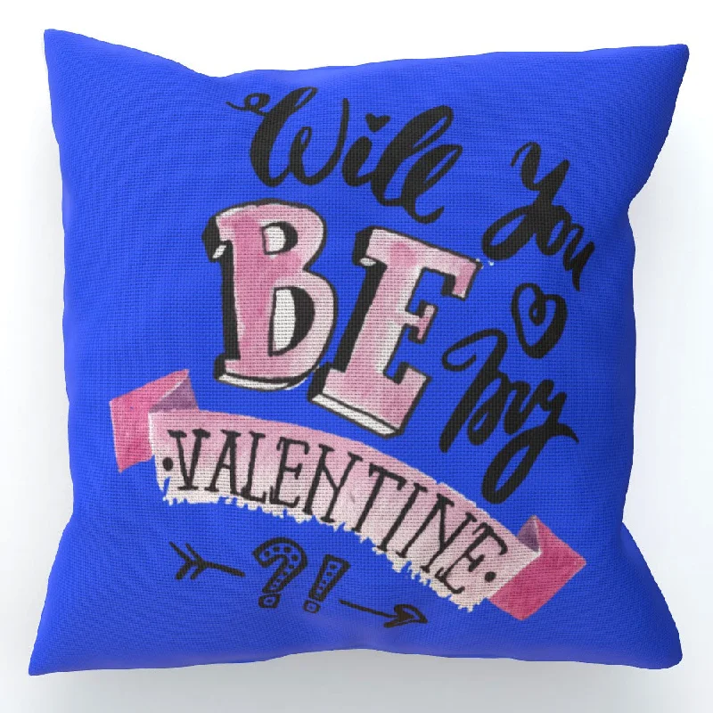 Cushion - Will You Be My Valentine - Blue