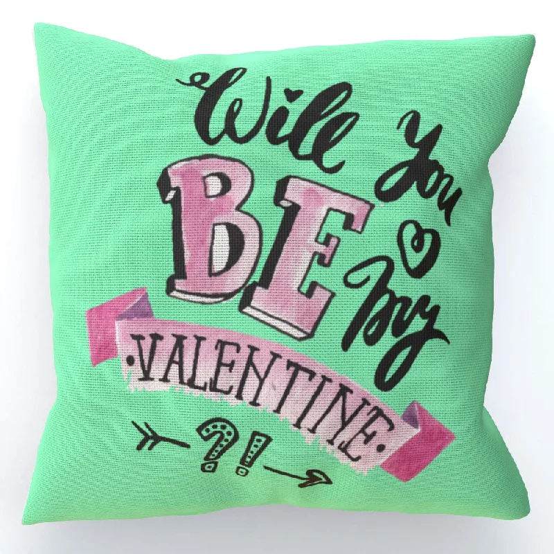 Cushion - Will You Be My Valentine - Green Zest