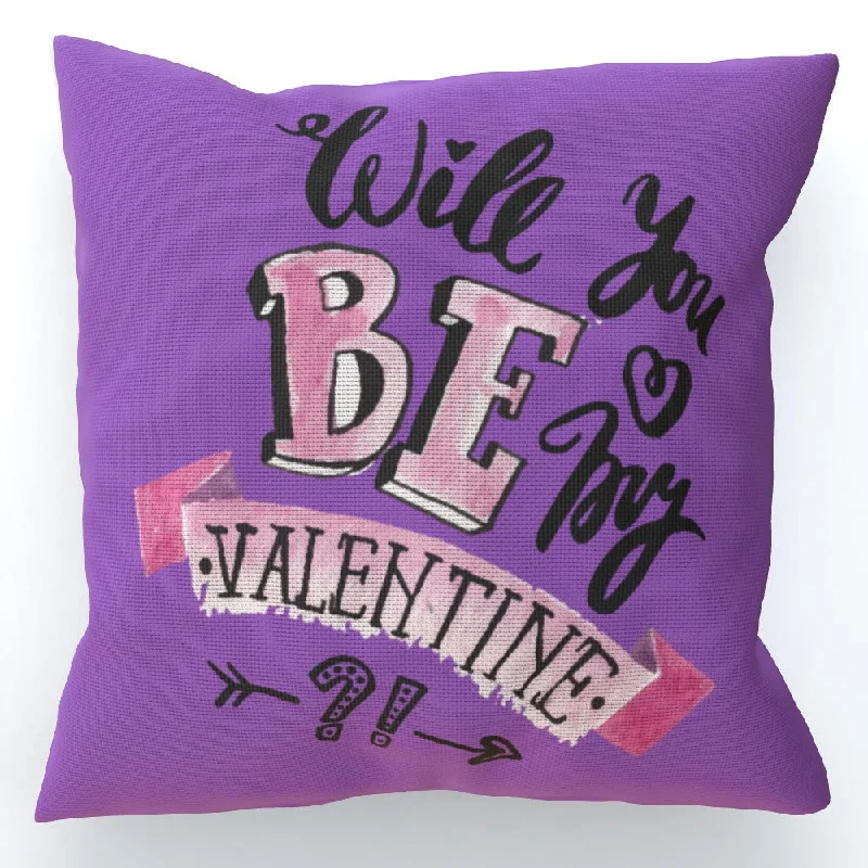 Cushion - Will You Be My Valentine - Purple