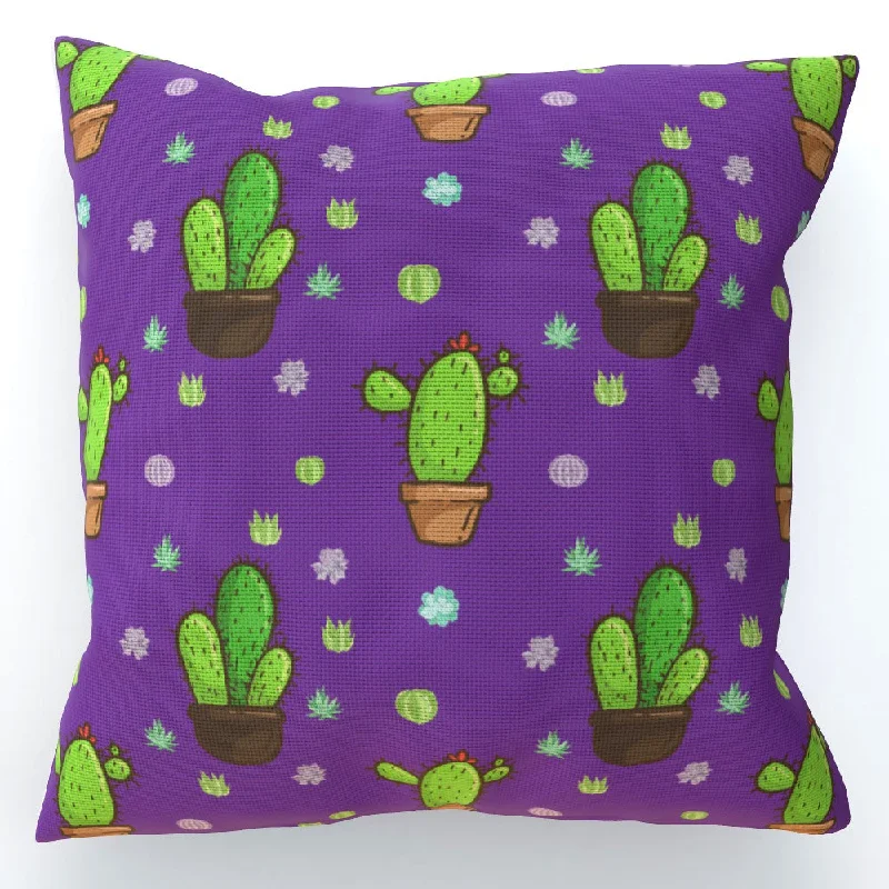 Cushion - Cactus on Purple