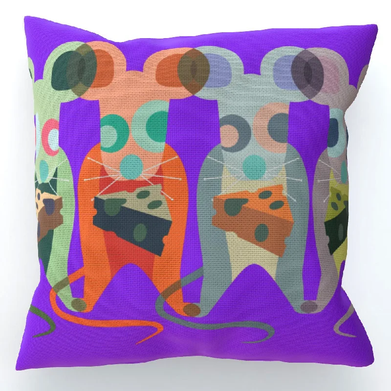 Cushion - Mice on Purple