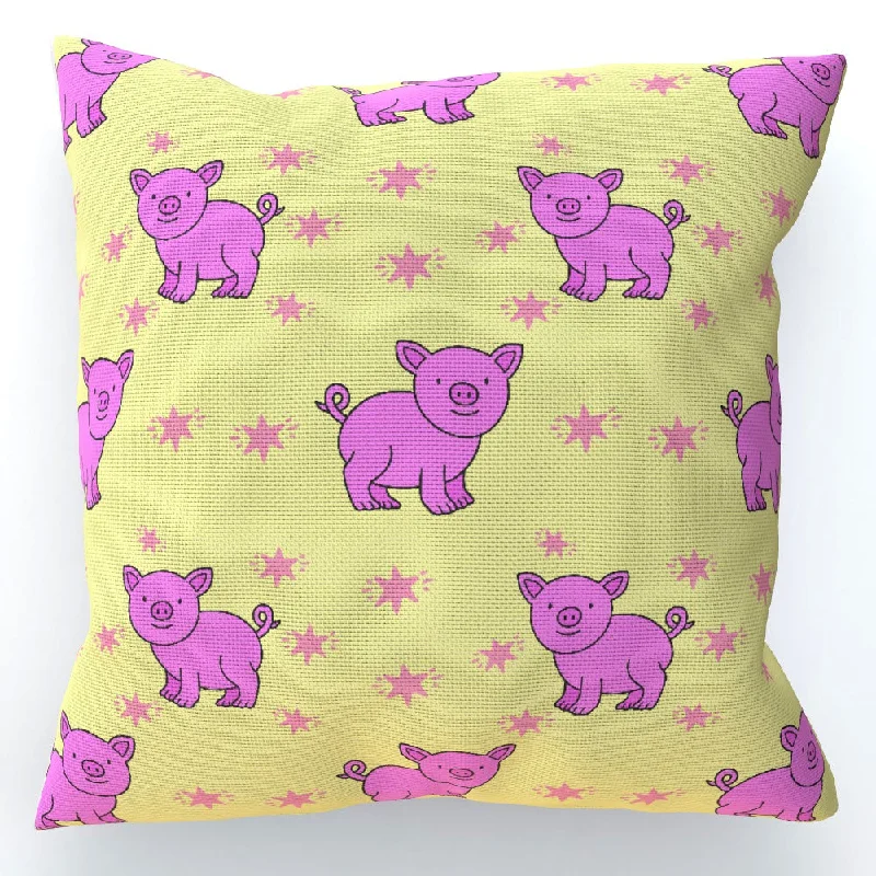 Overstock Hot dealsCushion - Pigs on Yellow