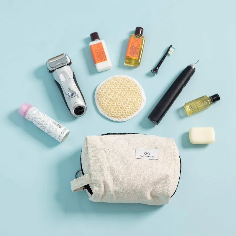 LAFAYETTE 100% Organic Cotton Dopp Kit | Toiletries & Travel Accessories Organizer Bag (Plastic-free)