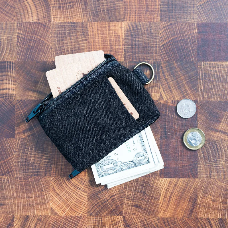 NEWBURGH 100% Organic Linen 2-Way Slim Minimalist Wallet (5.5"x4.5") (OC Thread, YKK Zippers) (99.99% Biodegradable)