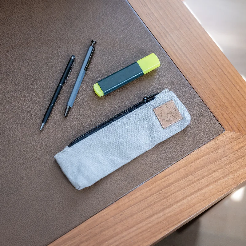 MILLBURY 100% Organic Linen Pencil Case (Lined with Org Linen, OC Thread, Premium YKK Zipper) (99.99% Biodegradable)