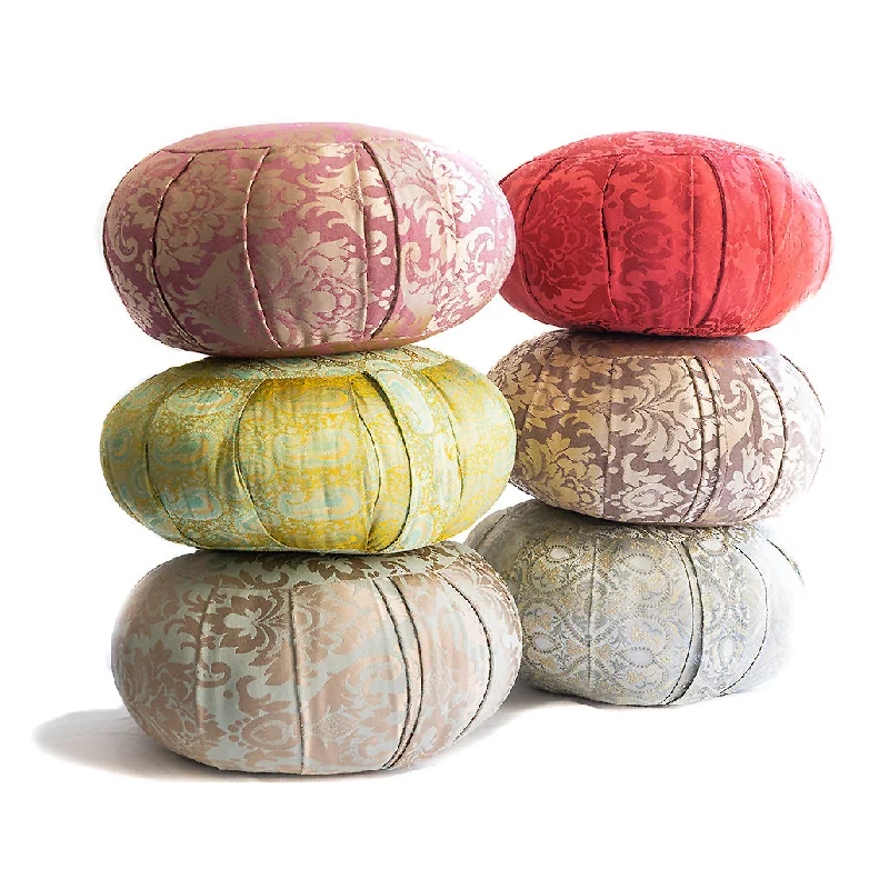 Round Silk Jacquard Zafu Meditation Cushion