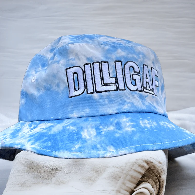 Tie Dye Sky Blue Dilligaf Bucket Hat