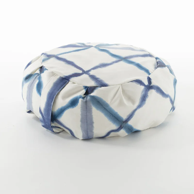 Today’s Special SaleBlue Watercolor Geometric Print Buckwheat Hull Zafu