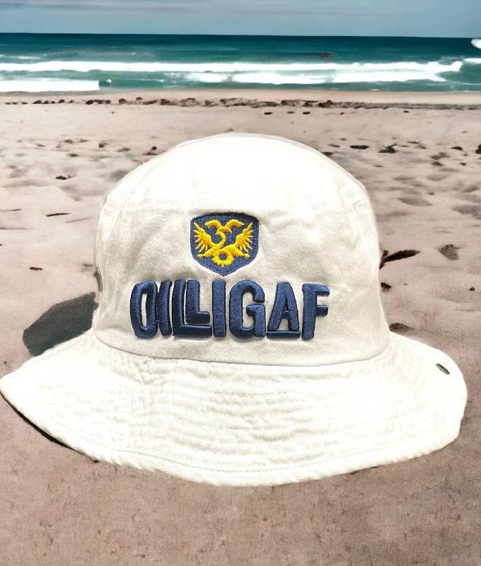 White Alpha Dilligaf Bucket Hat